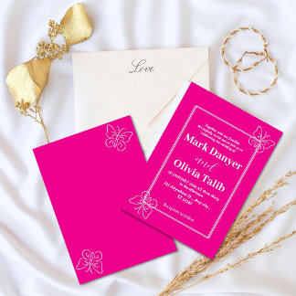 Einladung zur Rosa Hochzeit | Rustikale Hochzeitka