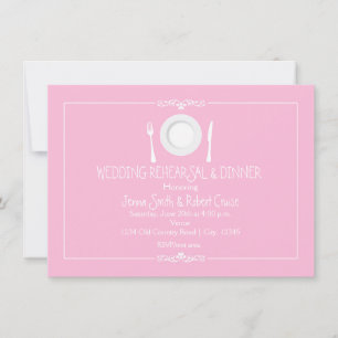 Einladung zur rosa Hochzeitsprobe-Dinnerparty