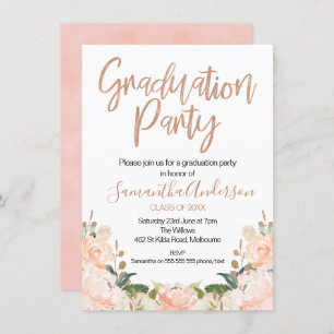 Einladung zur Rose Gold Graduation Party