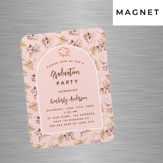 Einladung zur Rose Pampas Blumen Magnet (Von Creator hochgeladen)