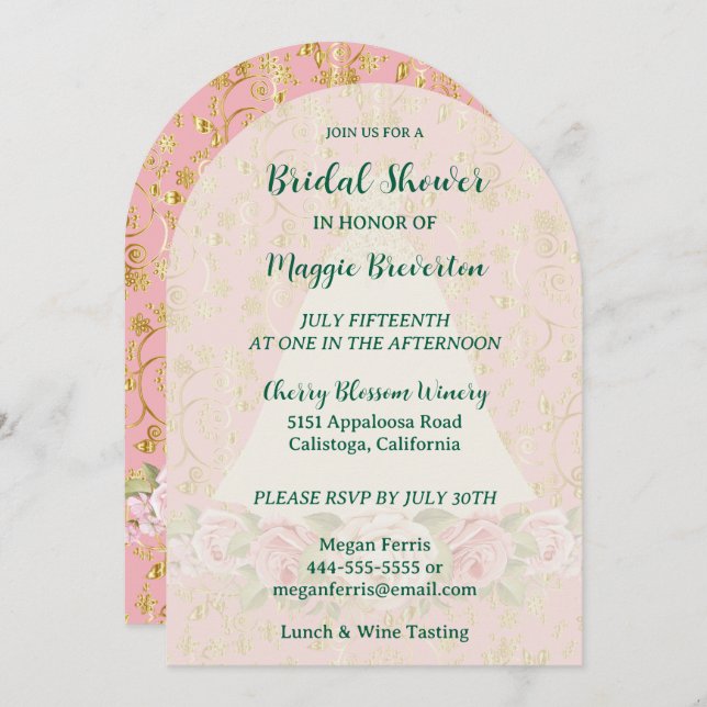 Einladung zur Rose- und Golddusche (Vorne/Hinten)