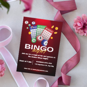 Einladung zur roten dunklen Bingo-Nachtparty