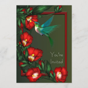Einladung zur Roten Hibiskus-Kolibri-Party