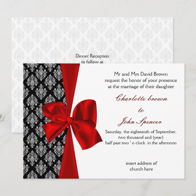 Einladung zur roten Hochzeit (Vorne/Hinten)
