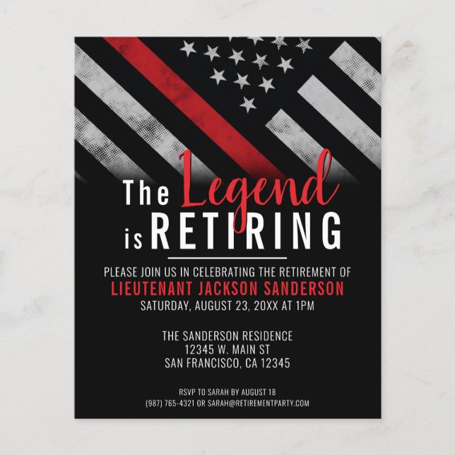 Einladung zur Roten Linie für den Feuerwehrleute Flyer (Vorne)