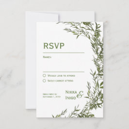 Einladung zur RSVP Card Watercolor Greenery