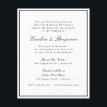 Einladung zur RSVP-Einladung zur öffentlichen Auss<br><div class="desc">Formal klassisches klassisches Skript Elegante Einladung Hochzeit mit schmalen schwarzen Grenzen und Online-UAWG Details</div>