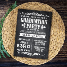 Einladung zur Rustikal Slate Graduation Party