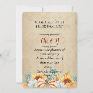 Einladung zur rustikalen Hochzeit im Herbst