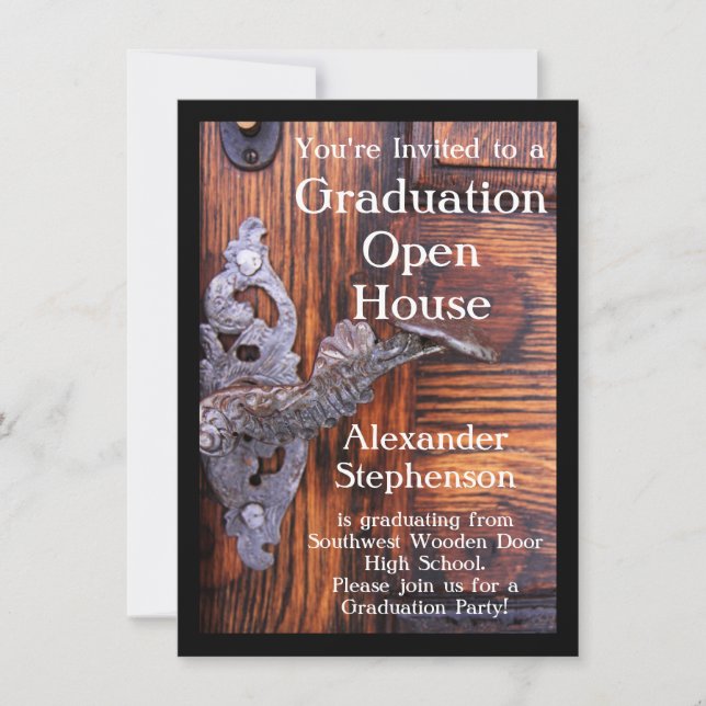 Einladung zur rustikalen Tor-Graduierung (Vorderseite)