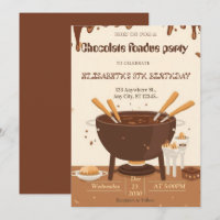 Einladung zur Schokoladen-Fondue-Party für Schokol