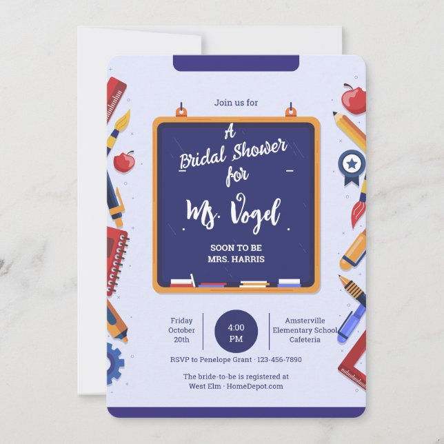 Einladung zur Schule Chalkbord (Vorderseite)