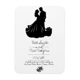 Einladung zur Schwarz-Weiß-Hochzeit Magnet