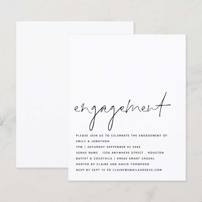 Einladung zur Schwarz-weißen Einsatzgruppe für Bud (Vorne/Hinten)