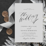 Einladung zur Schwarzweiß-Hochzeit mit einfachem S<br><div class="desc">Schwarz-Weiß-Hochzeit mit einfachem Skript . Die Textdetails und Farben können personalisiert sein,  um Ihren Hochzeitsmotiven zu entsprechen.</div>