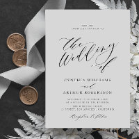 Einladung zur Schwarzweiß-Hochzeit mit einfachem S