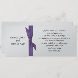 Einladung zur Silberhochzeit mit Lila Band