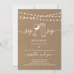Einladung zur "Sip Sip Hooray Engagement Party"