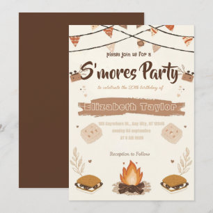Einladung zur S'mores-Geburtstagsfeier – Gemütlich