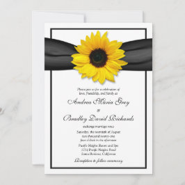 Einladung zur Sonnenblume Black Ribbon Hochzeit