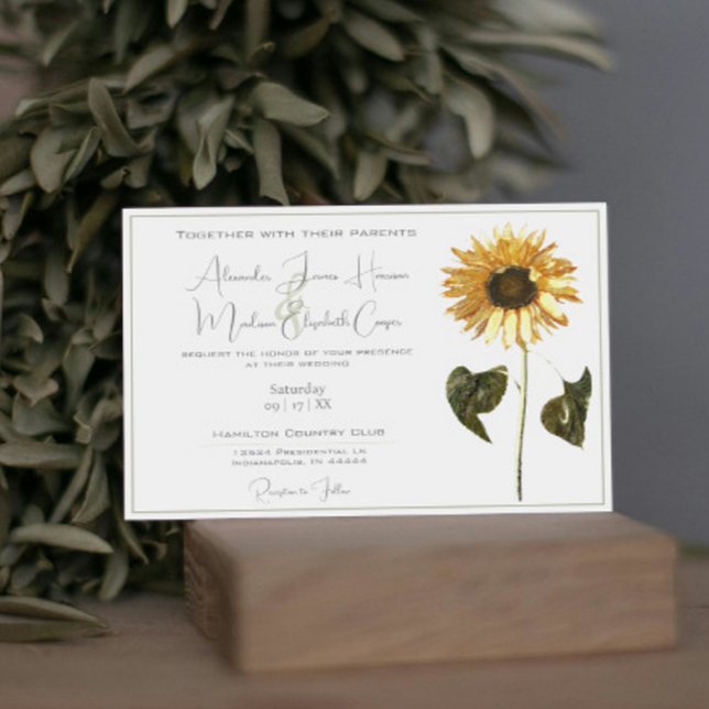 Einladung zur Sonnenblumenhochzeit (Sunflower Wedding Invitation)