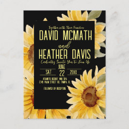 Einladung zur Sonnenblumenhochzeit Postkarte