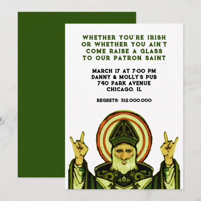 Einladung zur St. Patrick's Party (Vorne/Hinten)