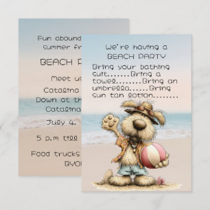 Einladung zur Strandparty eines Freundes