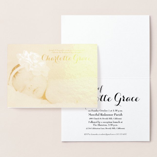 Einladung zur Taufe des Fotos "Gold Foil" (Anzeige)