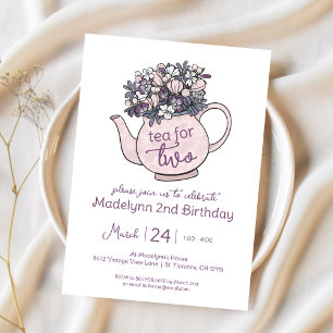 Einladung zur Tea for Two Floral 2. Geburtstagsfei