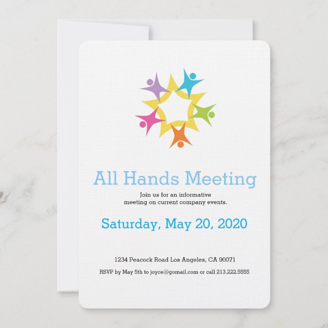 Einladung zur Teamwork-Sternexplosion (Vorderseite)