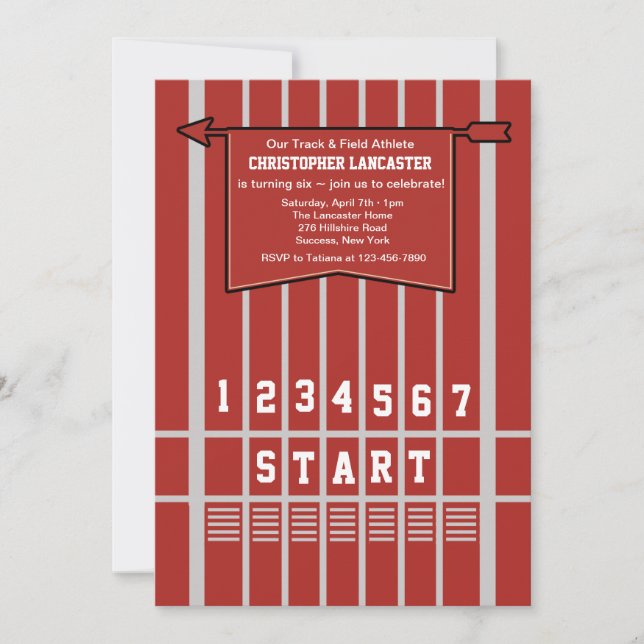 Einladung zur Track- und Feldstart-Line (Vorderseite)