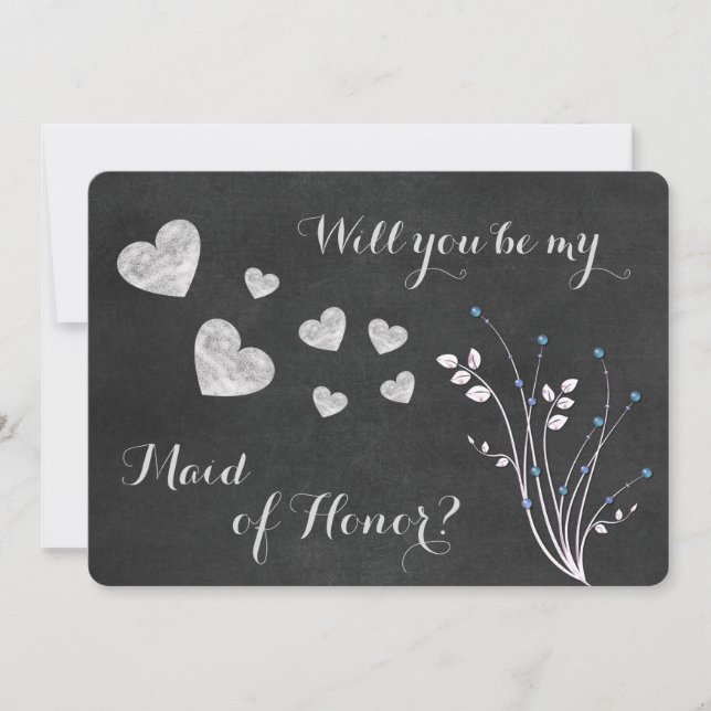 Einladung zur Trauzeugin von Tafelblättern (Vorderseite)