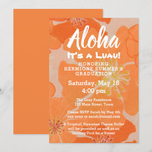 Einladung zur Tropical Hawaiian Luau Graduation Pa