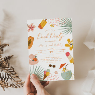 Einladung zur tropischen Poolparty zum Sommergebur