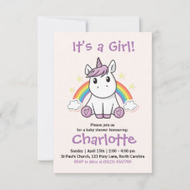 Einladung zur Unicorn Babydusche