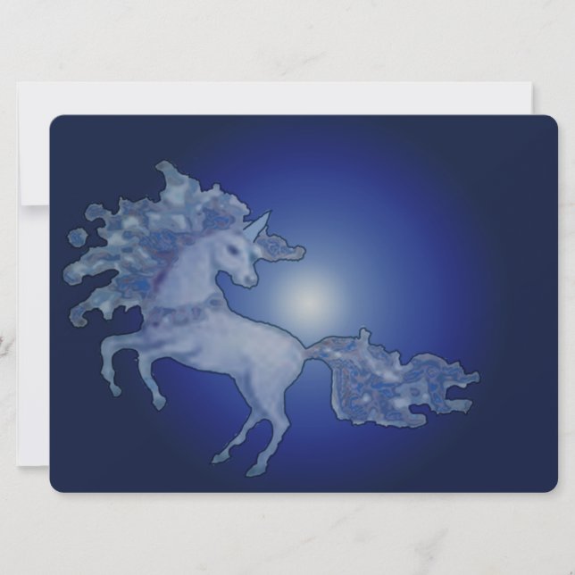 Einladung zur Unicorn Blank Card Mitternacht (Vorderseite)