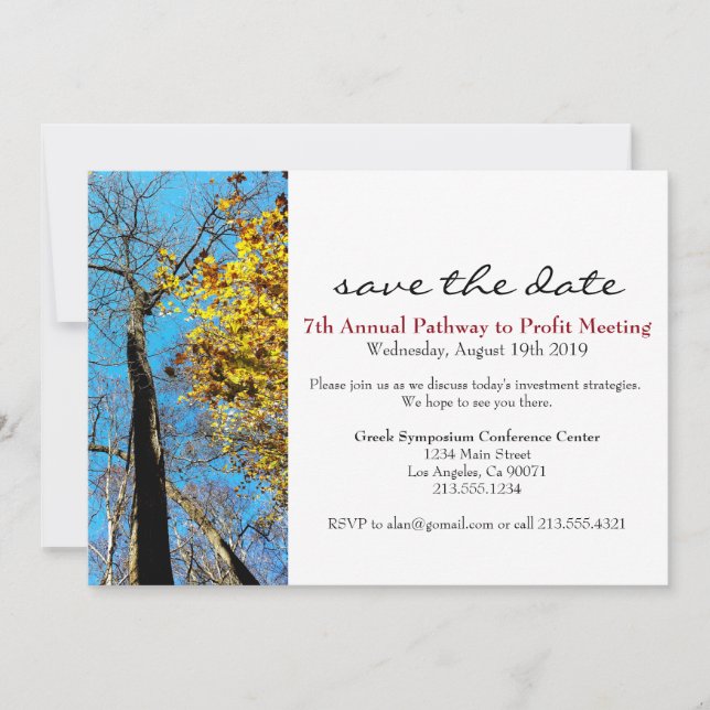 Einladung zur Veranstaltung von Geschäftstagungen (Vorderseite)