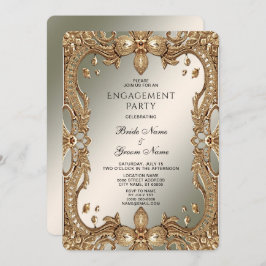 Einladung zur Verlobung Verzierter Rahmen in Gold