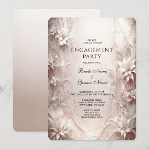Einladung zur Verlobung "White Ivory Floral"