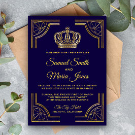 Einladung zur Verzierten Hochzeit in Blue Gold