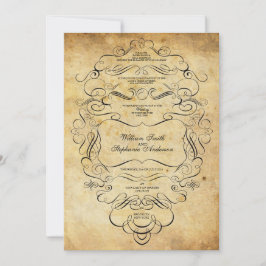 Einladung zur Verzierten Hochzeit mit Vintager Blü