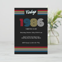 Einladung zur Vintage-1986-Retro-40.-Geburtstagsfe