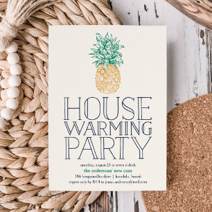 Einladung zur Vintage-Ananas-Housewarming-Party