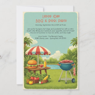 Einladung zur Vintage-BBQ- und Poolparty am Labor
