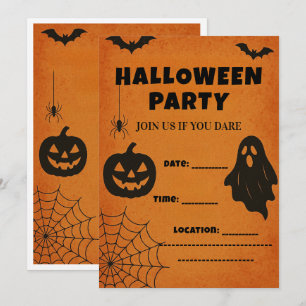 Einladung zur Vintage-Halloween-Party Gruselige