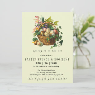 Einladung zur Vintage-Osterbrunch - Flachkarte