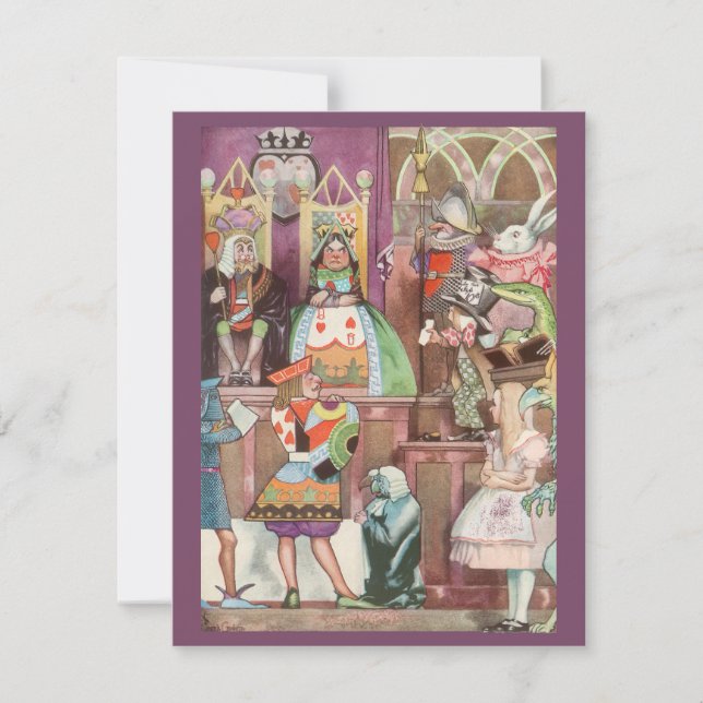 Einladung zur Vintagen Alice im Wunderland (Vorderseite)