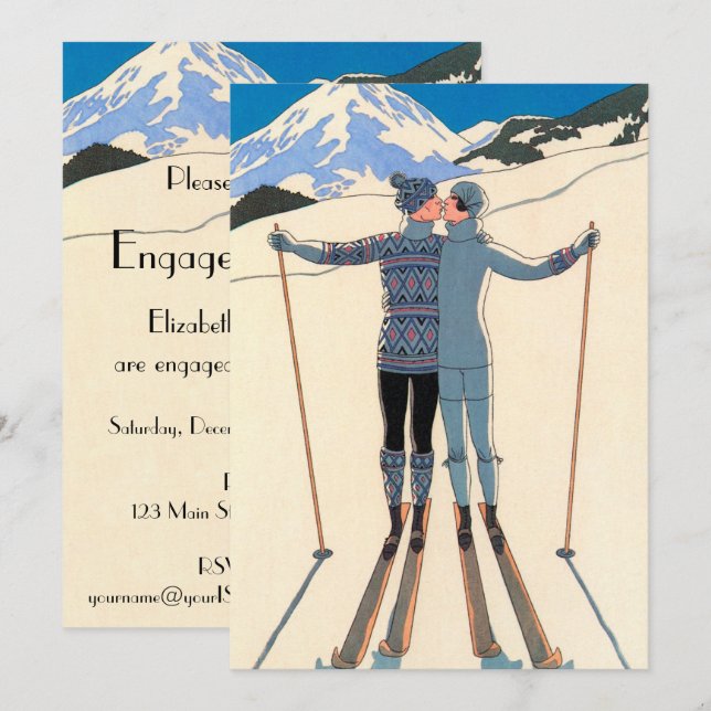 Einladung zur Vintagen Art Deco Liebe (Vorne/Hinten)