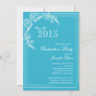 Einladung zur Vintagen Blauen Graduation